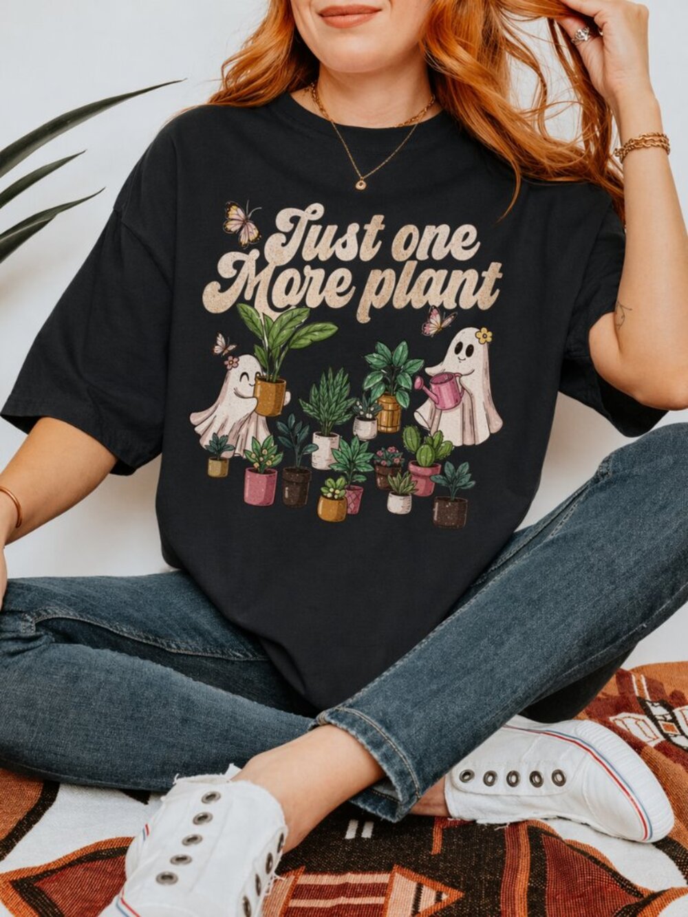 Ghost Plant Lady Shirt, Halloween Plant Lover Graphic Tee